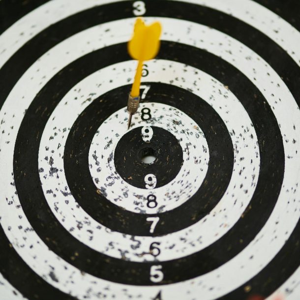 black and white dartboard