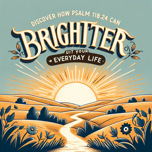 Finding Joy: Discover How Psalm 118:24 Can Brighten Your Everyday Life